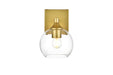 Elegant Lighting - LD7308W6BRA - One Light Bath Sconce - Foster - Brass And Clear