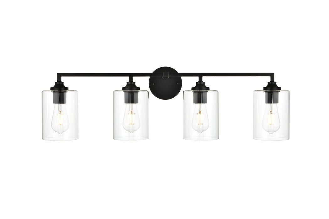 Elegant Lighting - LD7315W33BLK - Four Light Bath Sconce - Mayson - Black And Clear