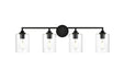 Elegant Lighting - LD7315W33BLK - Four Light Bath Sconce - Mayson - Black And Clear
