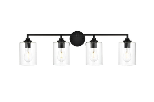 Elegant Lighting - LD7315W33BLK - Four Light Bath Sconce - Mayson - Black And Clear
