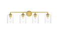 Elegant Lighting - LD7315W33BRA - Four Light Bath Sconce - Mayson - Brass And Clear