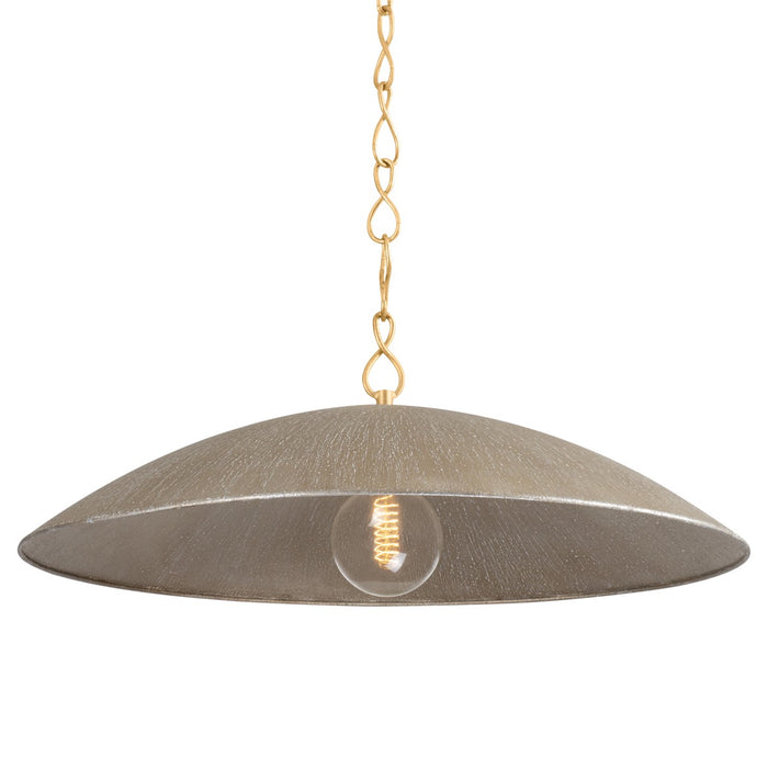 Hudson Valley - BKO1401-VGL/TWL - One Light Pendant - Eve - Vintage Gold Leaf/ Textured Warm Silver Leaf