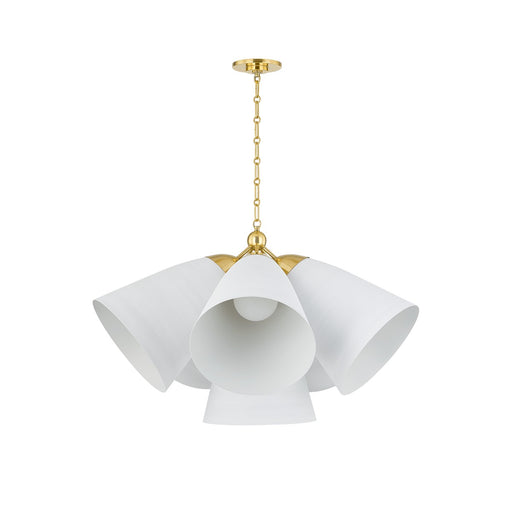 Hudson Valley - BKO1502-AGB/WP - Five Light Chandelier - Bronson - Aged Brass/White Plaster