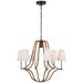 Visual Comfort Signature - CHC 5581BZ/NRT-L - LED Chandelier - Biscayne - Bronze and Natural Rattan