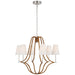 Visual Comfort Signature - CHC 5581PN/NRT-L - LED Chandelier - Biscayne - Polished Nickel and Natural Rattan