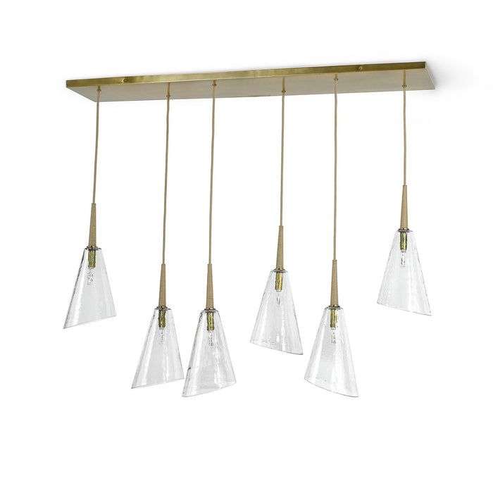 Palecek - 2232-79 - Six Light Linear Chandelier - Veraldi - Brass