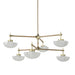 Palecek - 2691-79 - Six Light Chandelier - Cicero - Champagne Brass