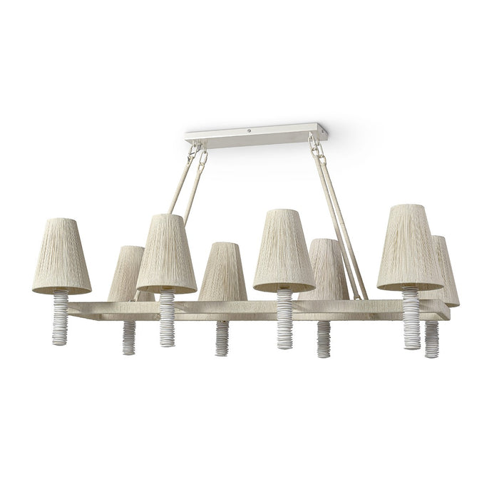 Palecek - 2944-79 - Eight Light Linear Chandelier - All New Lighting - Cream