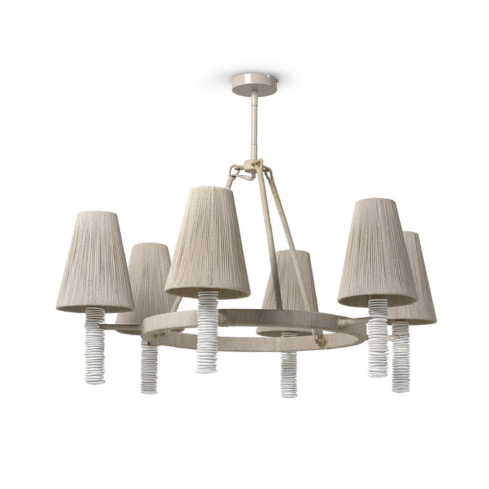 Palecek - 2981-79 - Six Light Chandelier - Lassiter - Cream