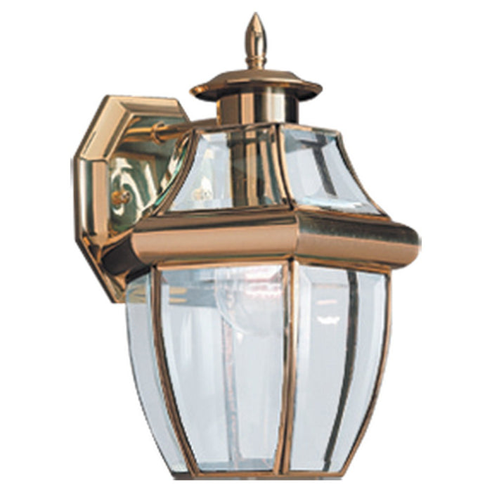 Generation Lighting. - 8038-02 - One Light Outdoor Wall Lantern - Lancaster - Polished Brass