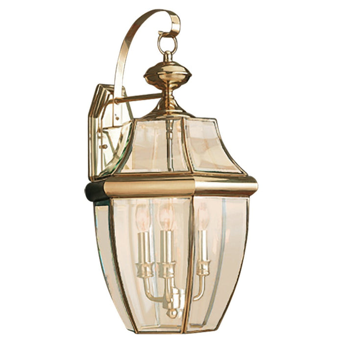 Generation Lighting. - 8040-02 - Three Light Outdoor Wall Lantern - Lancaster - Polished Brass