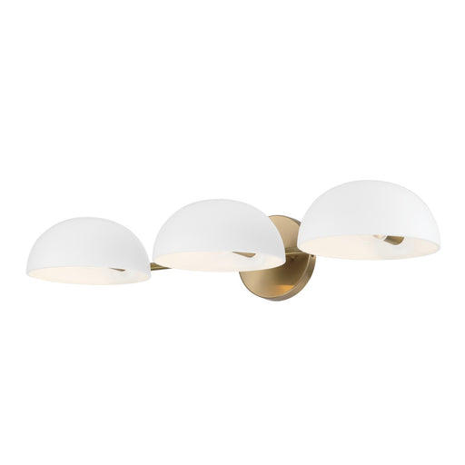 Capital Lighting - 151431AW - Three Light Vanity - Reece - Aged Brass and White