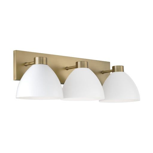 Capital Lighting - 152031AW - Three Light Vanity - Ross - Aged Brass and White
