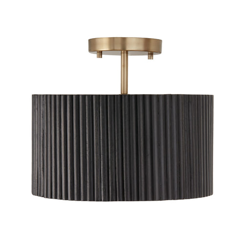 Capital Lighting - 250711KR - One Light Semi-Flush Mount - Donovan - Black Stain and Matte Brass