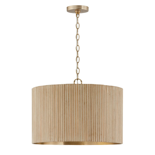 Capital Lighting - 350741WS - Four Light Pendant - Donovan - White Wash and Matte Brass