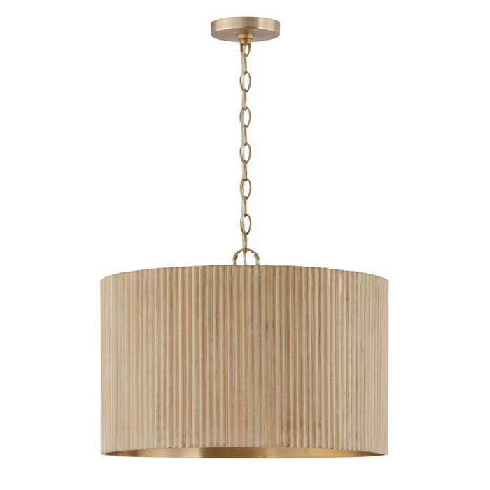 Capital Lighting - 350741WS - Four Light Pendant - Donovan - White Wash and Matte Brass