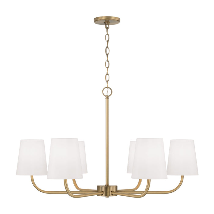 Capital Lighting - 449462AD-706 - Six Light Chandelier - Brody - Aged Brass