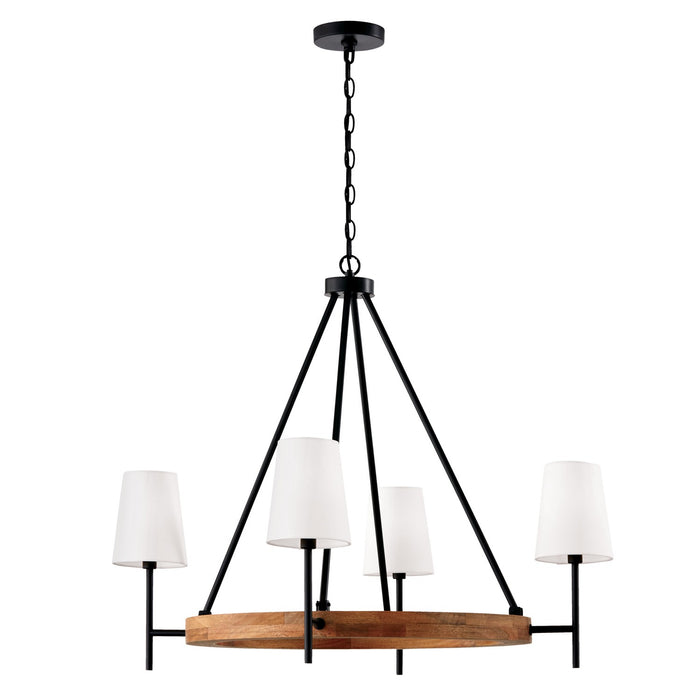 Capital Lighting - 450841WK-709 - Four Light Chandelier - Jonah - Light Wood and Matte Black