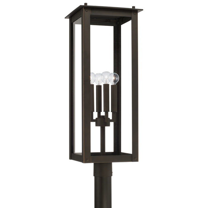 Capital Lighting - 934643OZ - Four Light Outdoor Post-Lantern - Hunt - Oiled Bronze