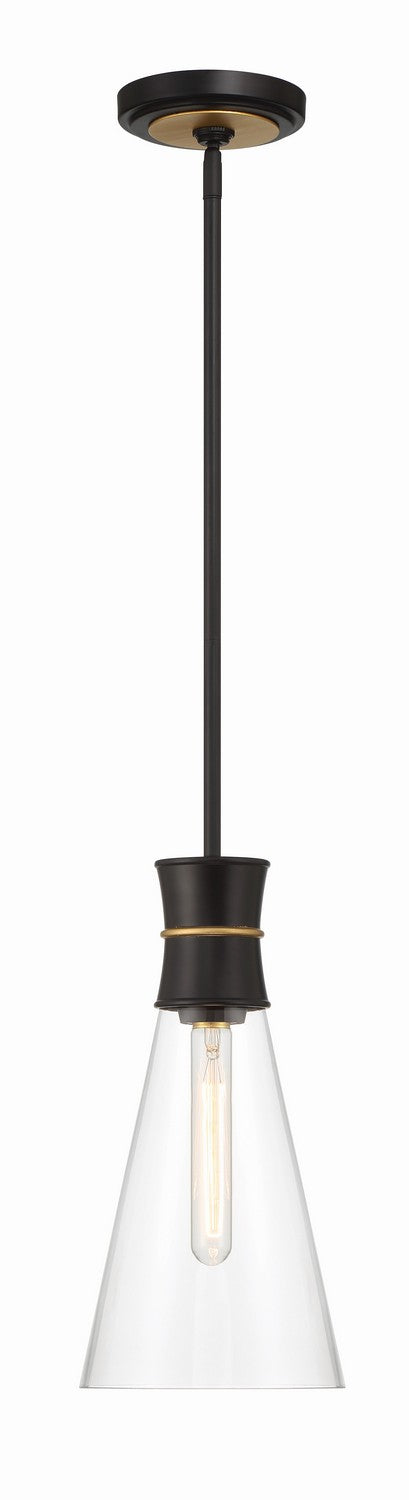 Crystorama - QUN-1500-MK-TG - LED Mini Pendant - Quinn - Matte Black + Textured Gold