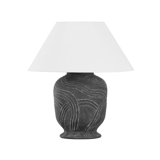 Troy Lighting - PTL2424-PBR/CAN - One Light Table Lamp - Pecola - Patina Brass/Ceramic Windswept Ash