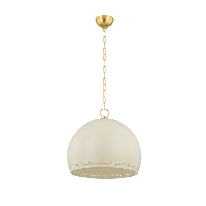 Mitzi - H834701L-AGB/SCR - One Light Pendant - Etna - Aged Brass/Soft Cream