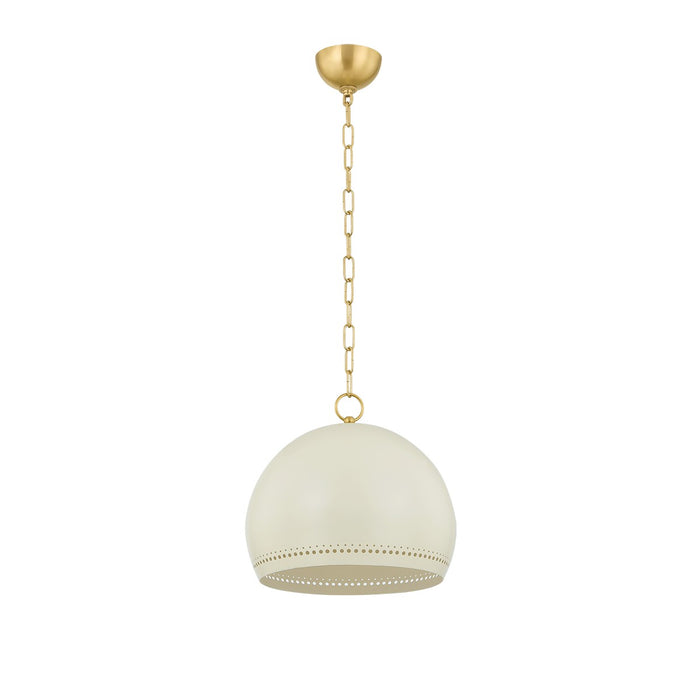 Mitzi - H834701S-AGB/SCR - One Light Pendant - Etna - Aged Brass/Soft Cream