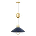 Mitzi - H866701-AGB/SNY - One Light Pendant - Mariel - Aged Brass/Soft Navy