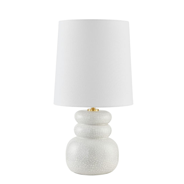 Mitzi - HL889201-AGB/CPC - One Light Table Lamp - Corinne - Aged Brass/Ceramic Peignoir Crackle
