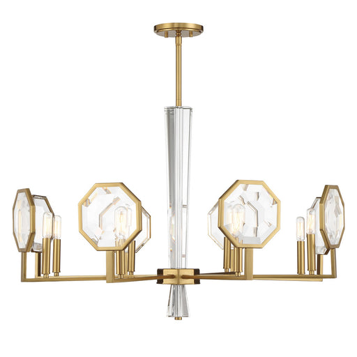 Savoy House - 1-2218-8-322 - Eight Light Chandelier - Leighton - Warm Brass