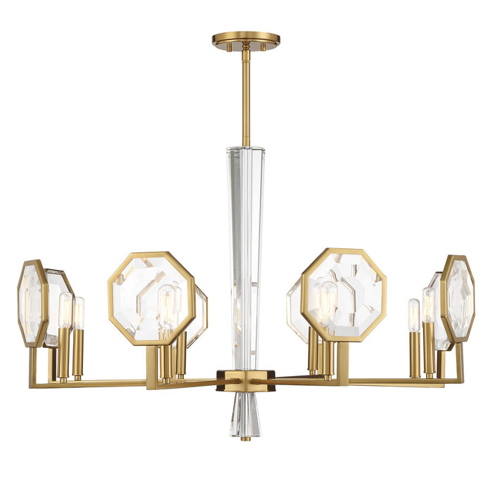 Savoy House - 1-2218-8-322 - Eight Light Chandelier - Leighton - Warm Brass