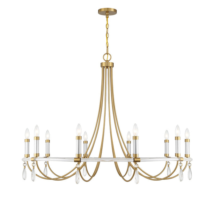 Savoy House - 1-7712-10-195 - Ten Light Chandelier - Mayfair - Warm Brass and Chrome