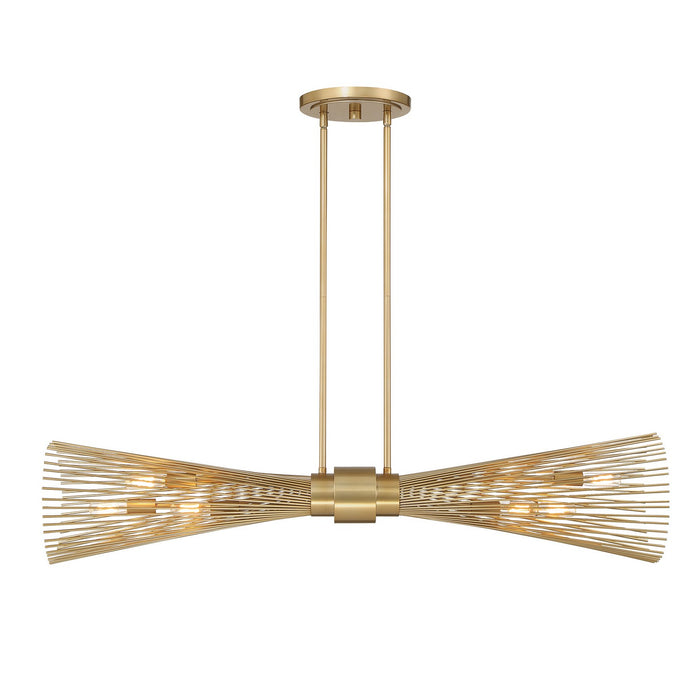 Savoy House - 1-9601-6-171 - Six Light Linear Chandelier - Longfellow - Burnished Brass