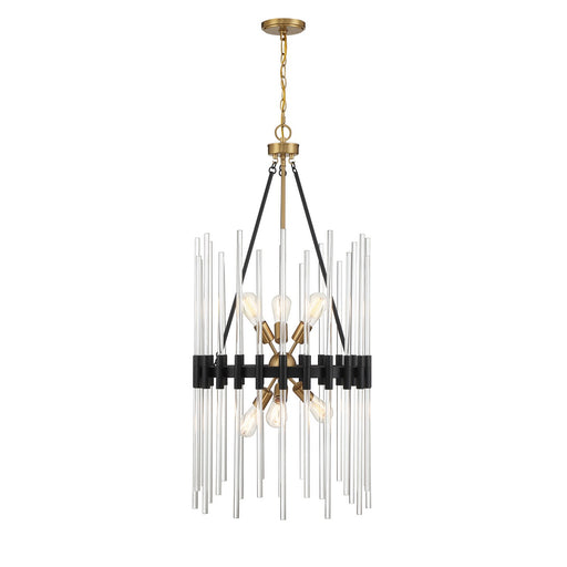 Savoy House - 3-1936-6-143 - Six Light Pendant - Santiago - Matte Black with Warm Brass Accents