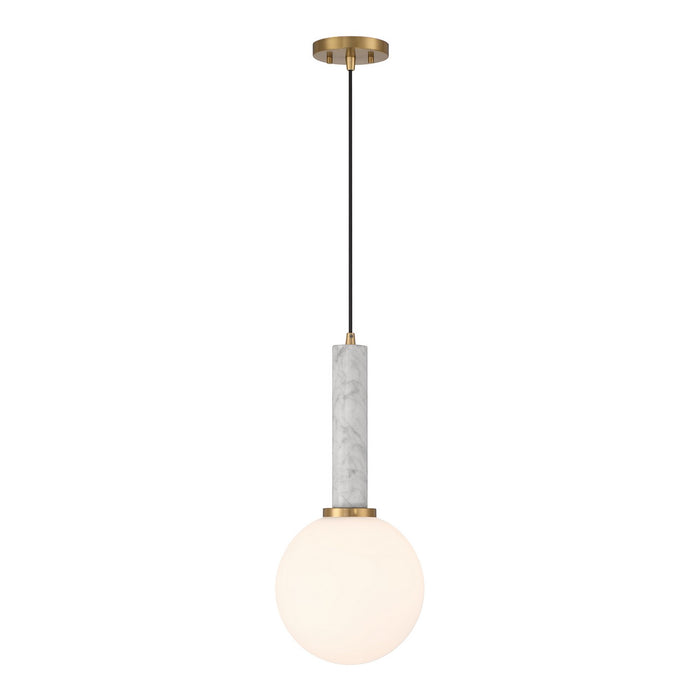 Savoy House - 7-2902-1-264 - One Light Pendant - Callaway - White Marble with Warm Brass