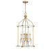 Savoy House - 7-7714-4-195 - Four Light Pendant - Mayfair - Warm Brass and Chrome