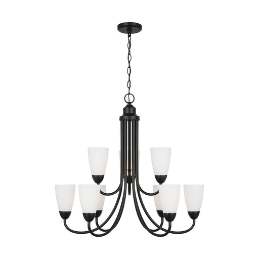 Generation Lighting. - 3120209-112 - Nine Light Chandelier - Seville - Midnight Black