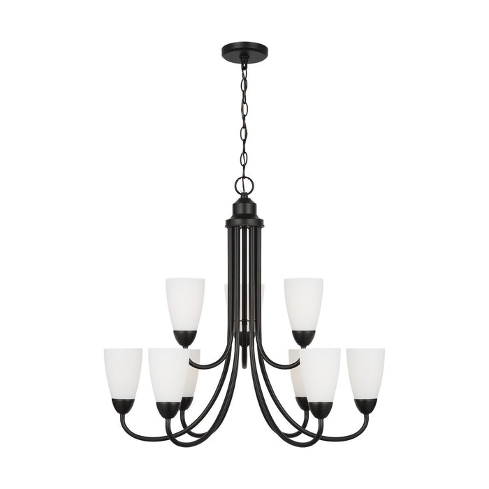 Generation Lighting. - 3120209-112 - Nine Light Chandelier - Seville - Midnight Black