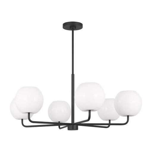 Generation Lighting. - GLC1066MBK - Six Light Chandelier - Rory - Midnight Black