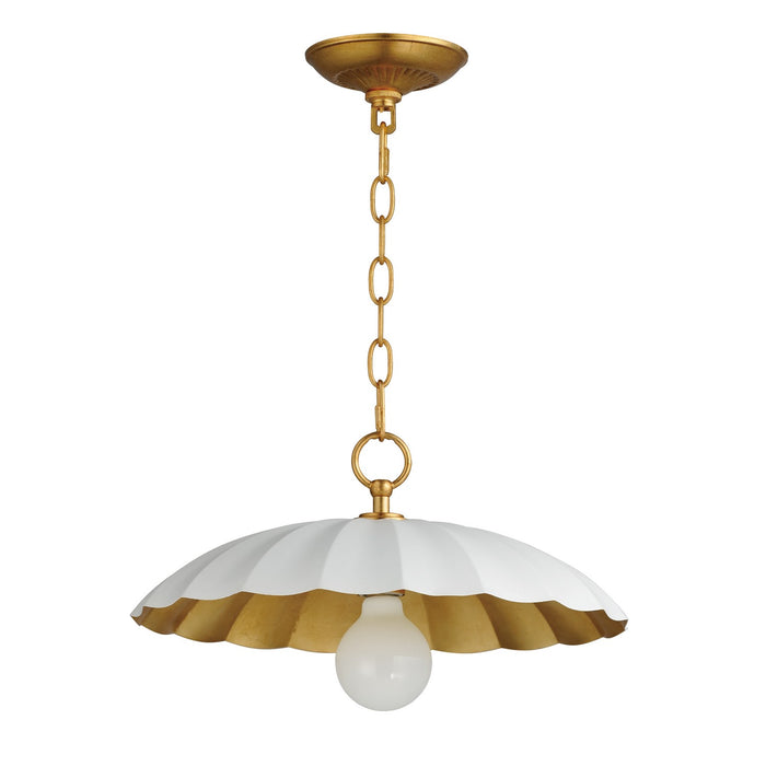 Maxim - 18055MWGL - One Light Pendant - Primrose - Matte White / Gold Leaf