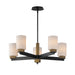 Maxim - 32655SWBKAB - Five Light Chandelier - Ruffles - Black / Antique Brass