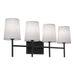 AFX Lighting - ROSV2711CBBK - Four Light Vanity - Rose - Black