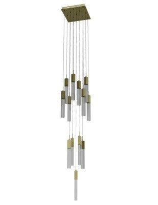 Avenue Lighting - HF1905-13-GL-BB-SNW - 13 Light Pendant - The Original Glacier Snow Avenue - Brushed Brass