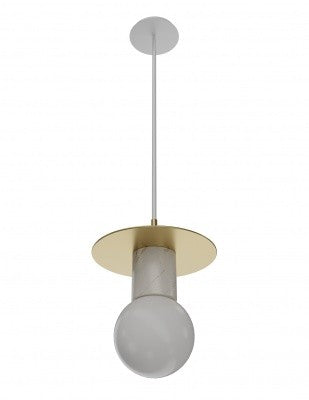 Avenue Lighting - HF1951-BB-WHT - One Light Pendant - The Newport - Brushed Brass/White