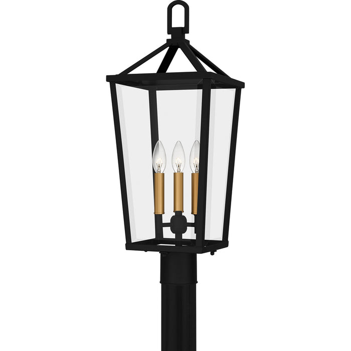 Quoizel - HUL9009MBK - Three Light Outdoor Post Mount - Hull - Matte Black