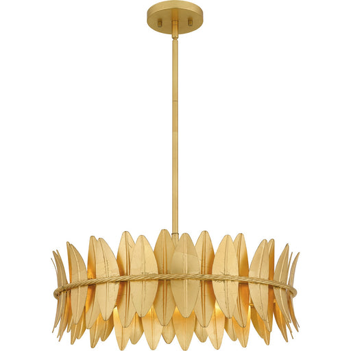 Quoizel - LIZ2820GFL - Four Light Pendant - Liza - Gold Leaf