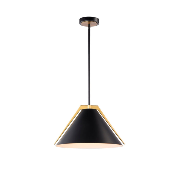 Artcraft - AC11910BK - One Light Pendant - Baltic - Black and Brushed Brass