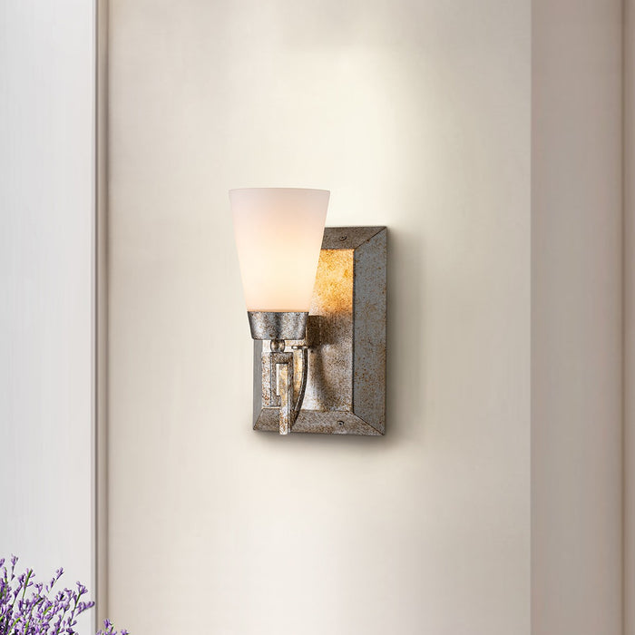 Lucas + McKearn - BB1006S-1 - One Light Bath - Lemuria - Silver Leaf