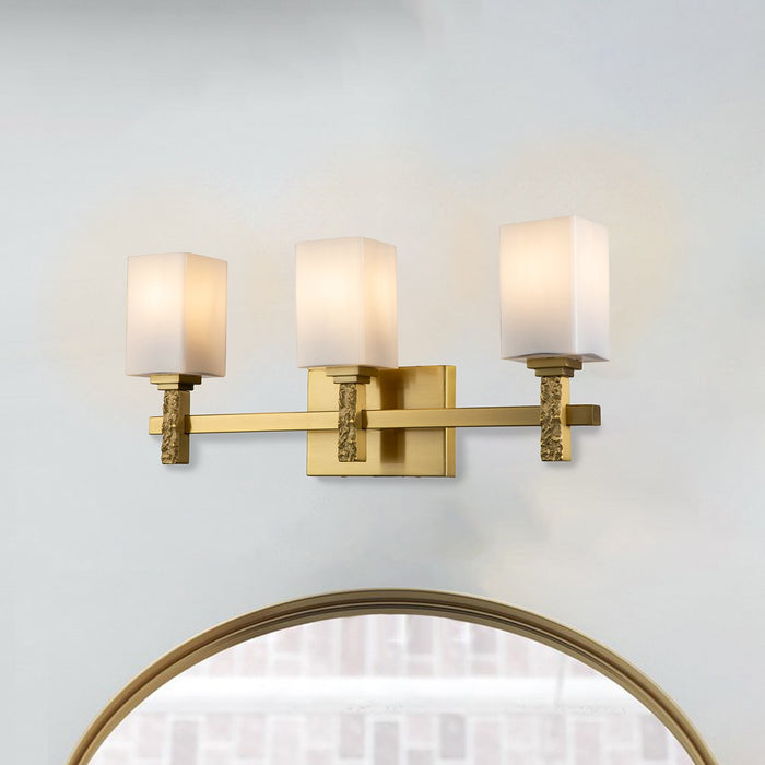 Lucas + McKearn - BB1101AGB-3 - Three Light Bath - Jack - Aged Brass