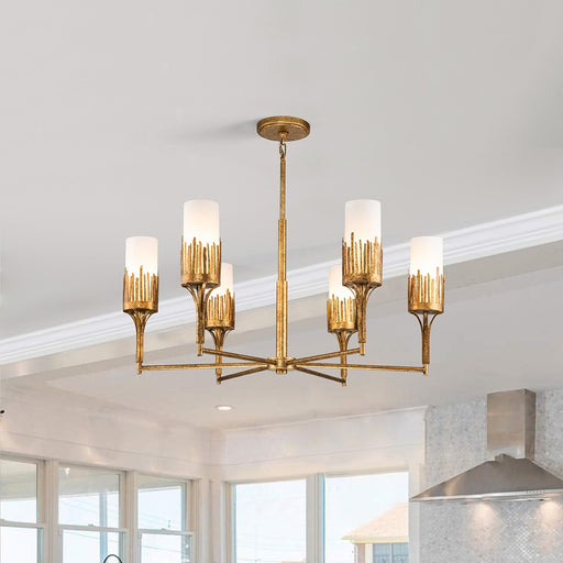 Lucas + McKearn - CH20319G-6 - Six Light Chandelier - Sawgrass - Gold Leaf